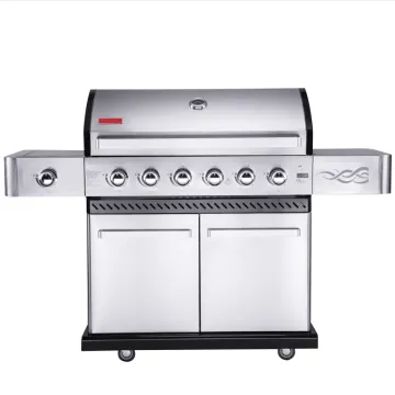 6+1 Burners Grills Home Party Bbq Outdoor Natural Gas Grill in Stainless Steel