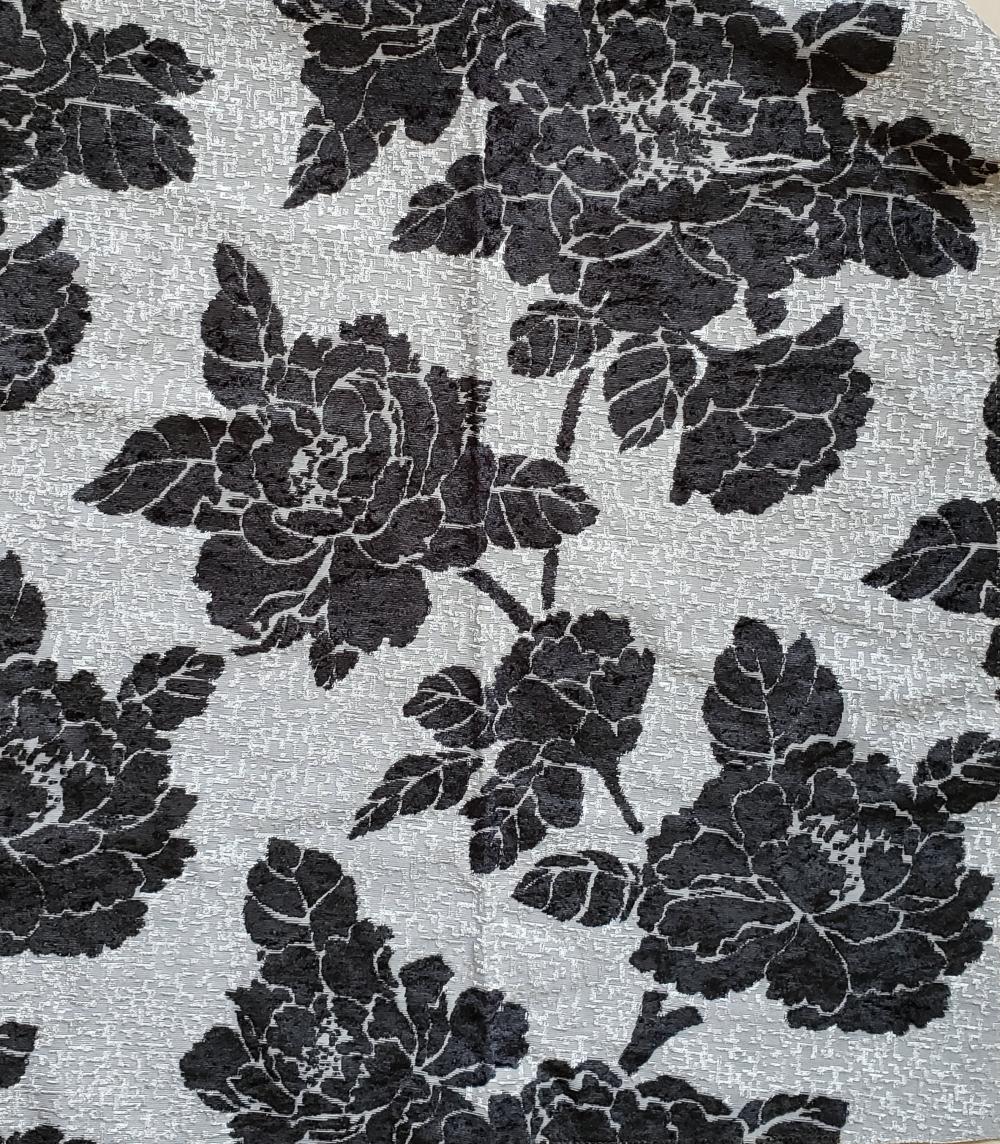 Flower Jacquard Fabric Gray Color