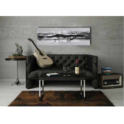 Silver Impressionistic Wall Art Metallic Abstract Oil Painting
