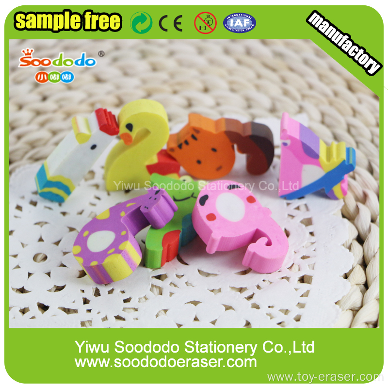 Number animal shape Extruded Eraser promotion stationery