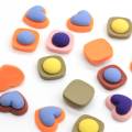 Cheap Wholesale Heart Round Shaped Resin Beads Craft Ornaments Room Desk Decoration Charms 100pcs/bag Cabochon