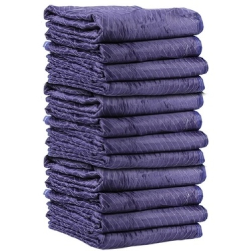 Günstige 72 X 80 Zoll PRO Moving Blankets, 12er Pack, Blau / Schwarz