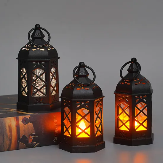 Plastic Black Lantern Candle Holder - Hexagon Shaped Classic Candle Accessory