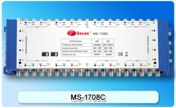 Cascade Satellite Multiswitch 17X8 17 inputs 8 outputs Model MS-1708C