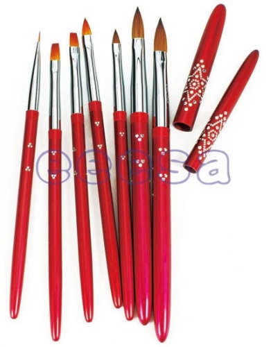 Metal Handle ,Kolinsky Sable, Nail Art Brush Set