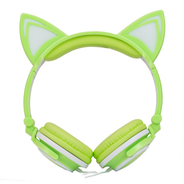 Auriculares gato resplandeciente auriculares color Macoron para niños