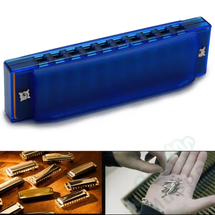 10 Holes Diatonic Blues Harp Harmonica Key of C Translucent
