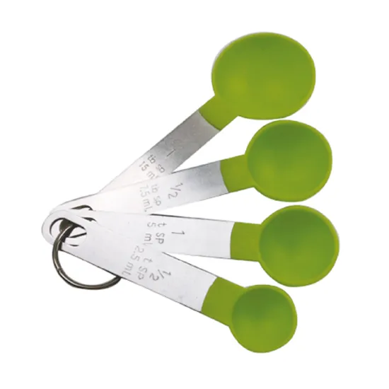 4 Pcs Green Plastic Measuring Cup Spoon Set