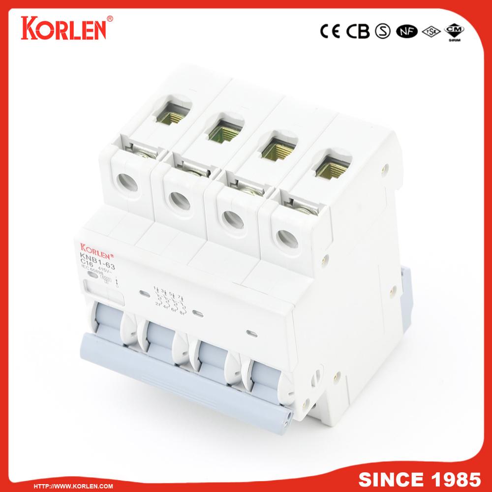 Miniature Circuit Breaker 4.5KA 63A 3P with CE