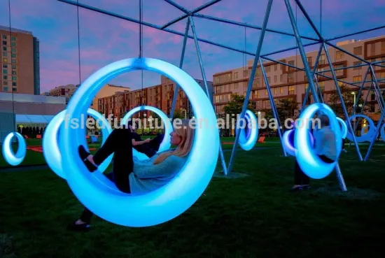 LED lilluminated Swing/PE retational moulding outdoor furniture/ led light swing