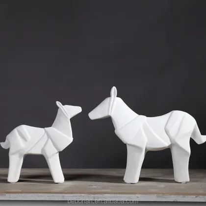 Nordic Simple Ceramic Horse Ornaments for Living Room Decor