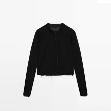 Women's barn style wear detail lightweight long sleeve cardigan