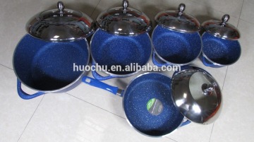 aluminum die cast die-cast blue marble stone coating cookware set