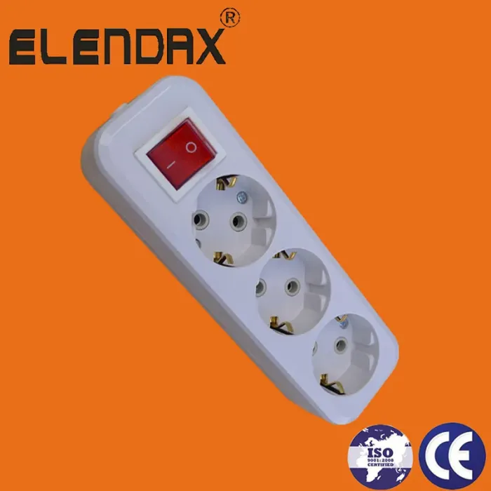 Strip Daya 3 Lubang dengan Ground & Switch E8003ES