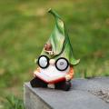 Solar Powered Outdoor Lights Resin Gnome Figurine with Solar LED Lights Factory