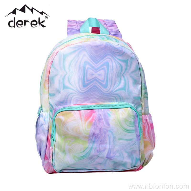 600D Oxford fabric digital printed tie-dye book bag for children