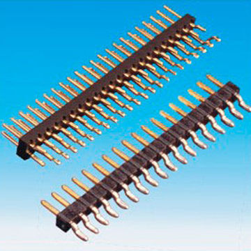 Surface Mount SMD Right Angle 2.0mm Pitch Pin Header Connectors, Single/Double-row, Gold Flash/Tin