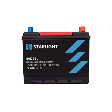 LiFePO4 autobatterij / 12V 80D26L (standaard type)