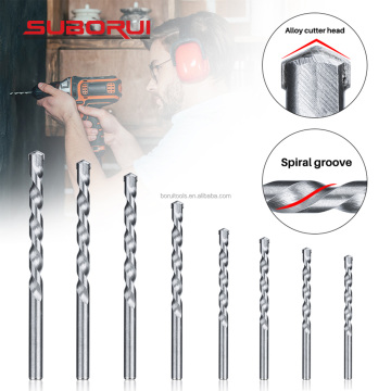 SUBORUI Round Shank Single Carbide Tip Masonry Drill Bit for Brick, Concrete, Marble, Tile, and Stone Drilling
