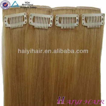 New arrival high quality clip in colored hair extensions