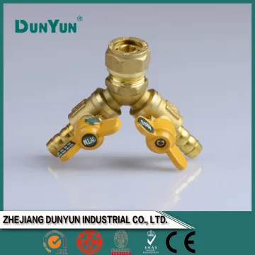Customized brass swing gas valve/butterfly handle/nipple and compression and nipple
