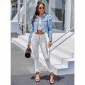 Women's Long-Sleeve Cropped Jean Jacket