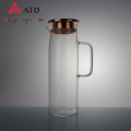 Borosilicate glass water jug with stainless steel lid