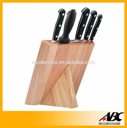 Food Safety 5pcs Stainless Steel Kitchen Knife In Wooden Block
