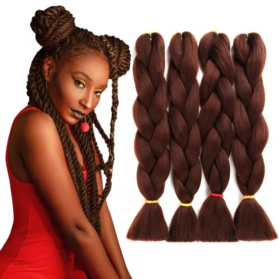 Panish Wavy Box Pulled Pre Stretch Jumbo Afro Kinky Braiding Hair Wholesale Synthetic Three Tones Extension Cheap 100g 24 Inches