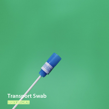 Amostra de swab de transporte no tubo com dica de rayon