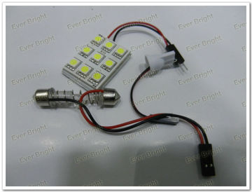 5050 9 SMD Festoon Dome light 9 Led light panel T10 adapters+ Festoon Dome Adapters,car hid light