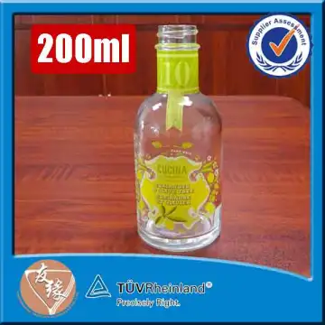 Hot selling small boston round cute 200ml empty clear glass bottle