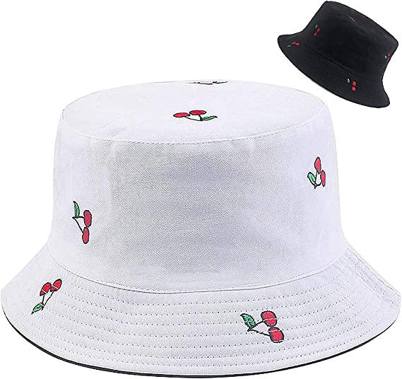 Cute Bucket Hat Beach Hats Reversible Double-Side-Wear