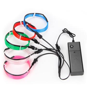 Portable Battery Operated Neon EL Wire Lights Kit with 4 Modes for DIY Party Decoration