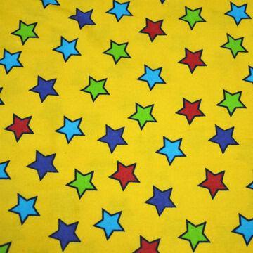 Lucky star printed cotton flannel fabric, nice texture