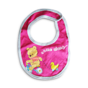 Baby Bib with Directive and Reactive Dying, Made of 100% Combed Cotton