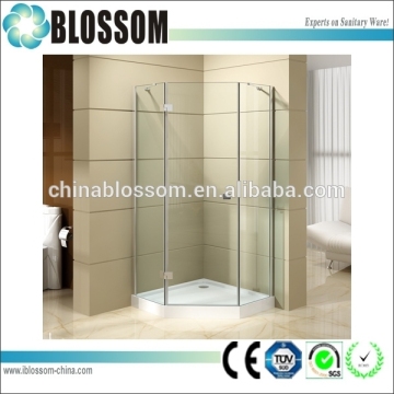 Diamond Shaped Brass Hinged Shower Enclosure European Hot Selling