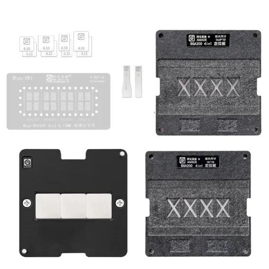 AMAOE 4 in 1 Mbga-DR1 BGA200 Reballing Stencil Kit for Chip Repair
