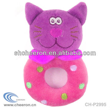 Baby rattle toy/ plush cat rattle toy