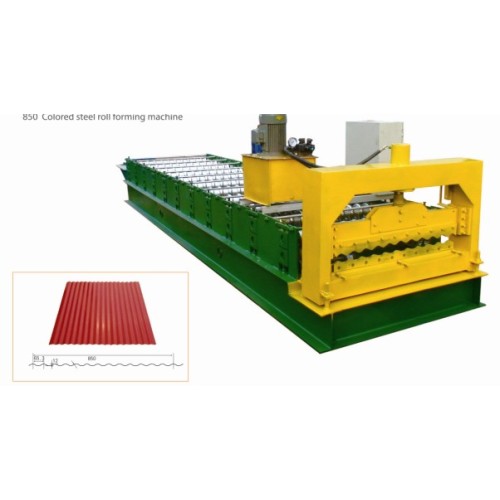 Corrugated roof sheet machine with PLC