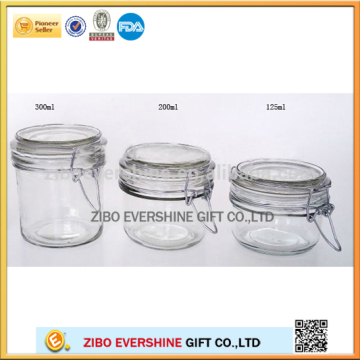 125ml 200ml 300ml clear mini multi size airtight glass storage jars