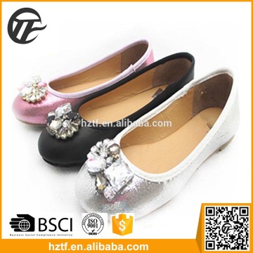 colorful Girl patent PU ballerina flat shoes with decoration