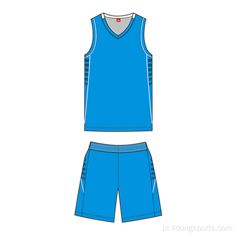 O uniforme de basquete usa camisa de basquete juvenil e shorts
