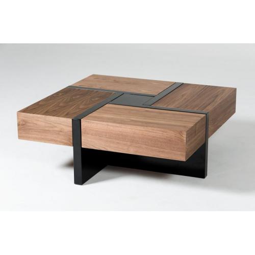 Coffee Table Modern Walnut and Black Square Coffee Table Factory