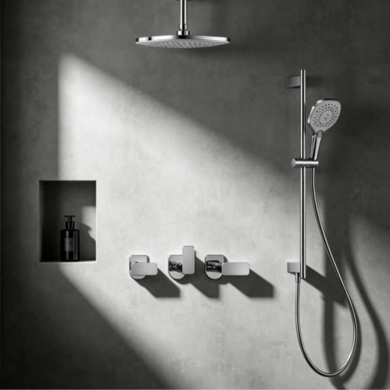 brushed brass concealed shower