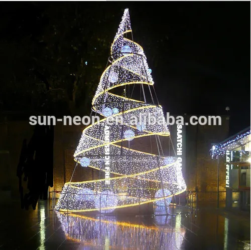 China Factory Outdoor White Metal Lighted Christmas Branches Trees With Star