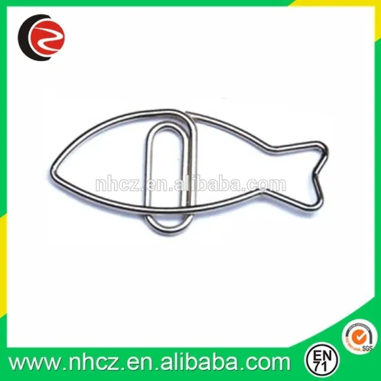 Fish shape stainless steel paper clip