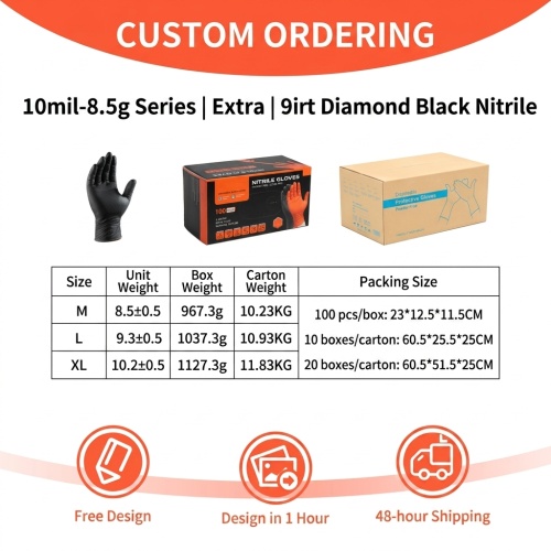 صنعتي استعمال لاء Heavy Duty 10mil Nitrile دستانو