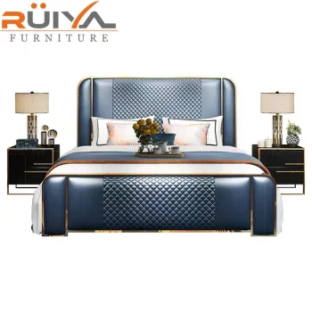 European Leather Bed 1.5m-1.8m Modern Luxurious King Size Bed
