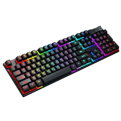 HP KM100 Wired Keyboard and Mouse Set - LED Waterproof Combo for Laptop and Desktop